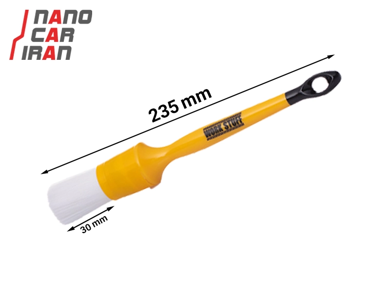 فرچه مقاوم در برابر مواد اسیدی ورک استاف مدل آلبینیو سفید سایز ۳۰ میلی‌ متری Work Stuff Albino White Acid-Resistant Brush 30mm